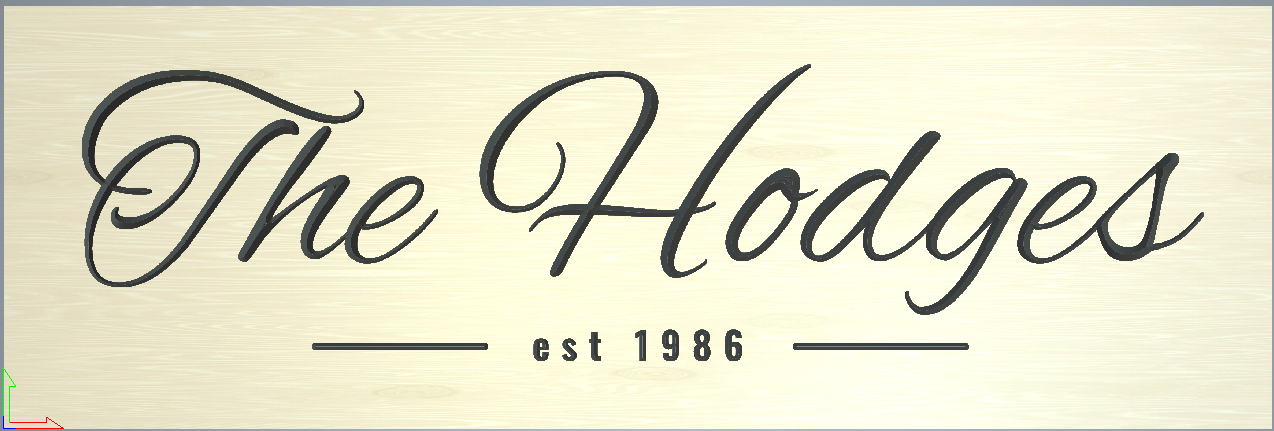 CNC carved sign — The Hodges, est 1986